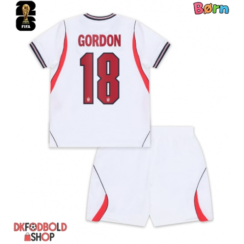 England Anthony Gordon #18 Hjemmebanesæt Børn VM 2026 Kort ærmer (+ korte bukser)
